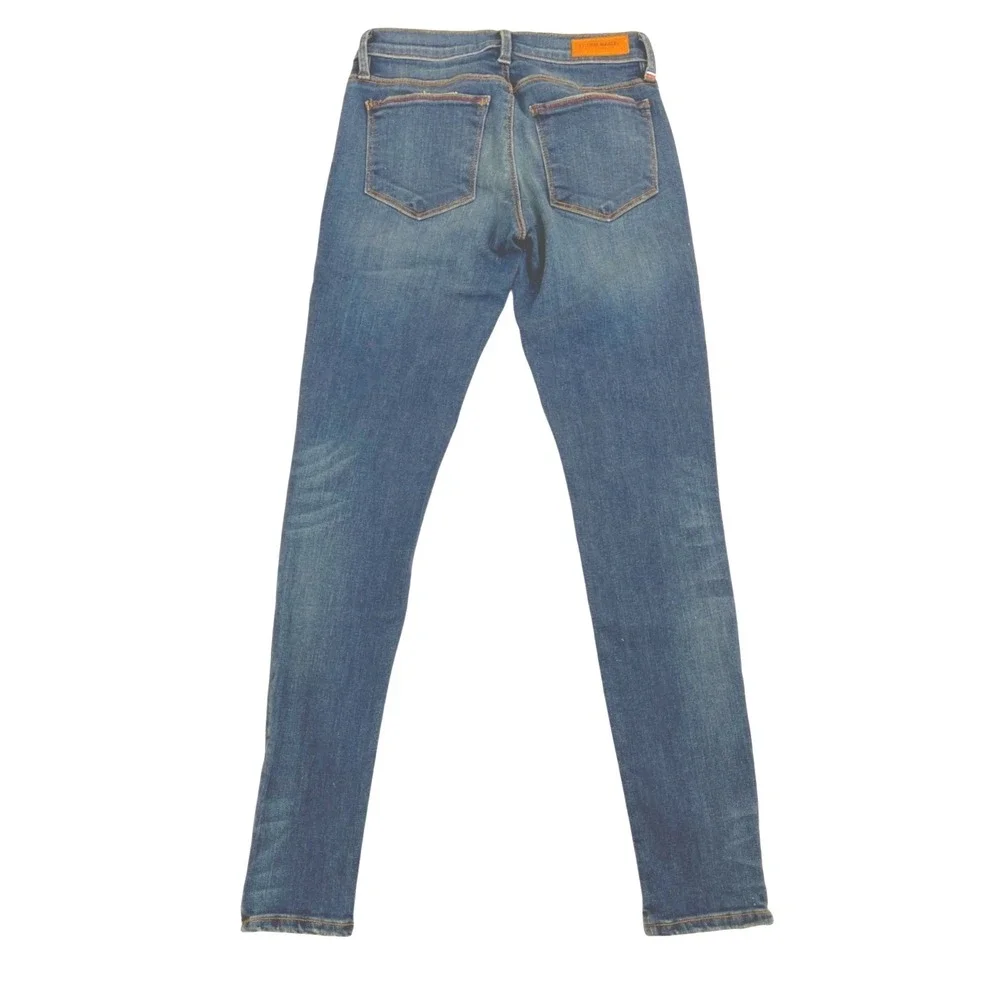 ETIENNE MARCEL Womens Blue Denim Skinny Jeans with‎ Red Zipper Ankle Size 24